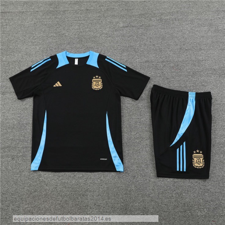 Nuevo Entrenamiento Conjunto Completo Argentina 2024 Negro III Azul Baratas